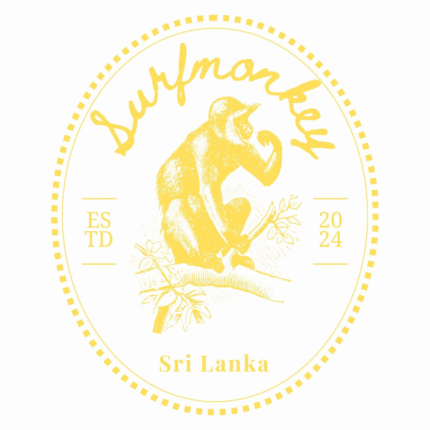 Close-up of the Surf Monkey mascot crest artwork